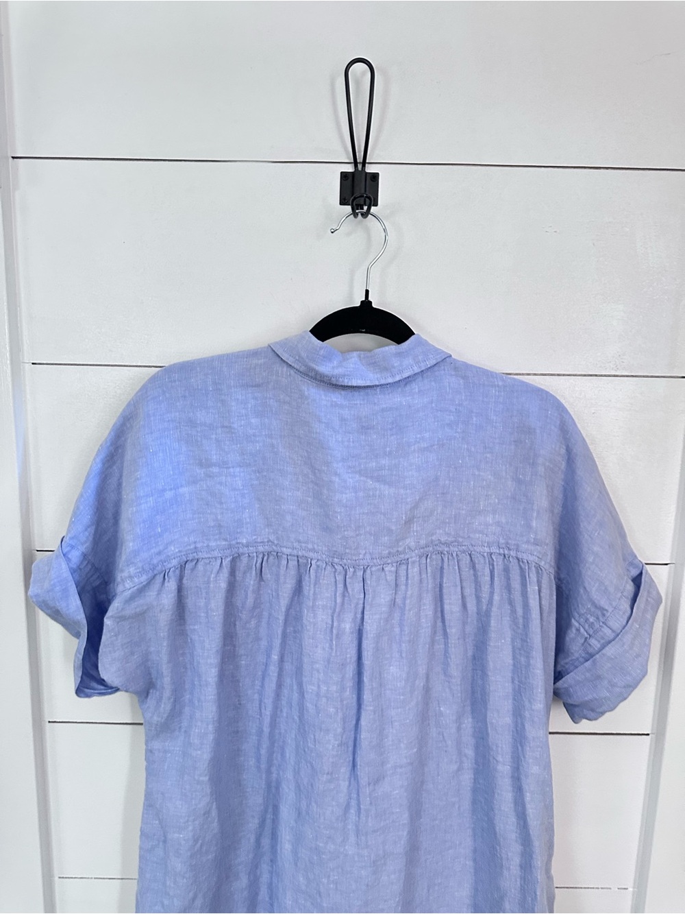 Baird McNutt J Crew 100% Irish Linen blue relaxed lagonlook classic shirt dress - Picture 7 of 11